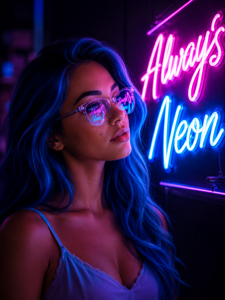 Cura gleda u Neonski natpis